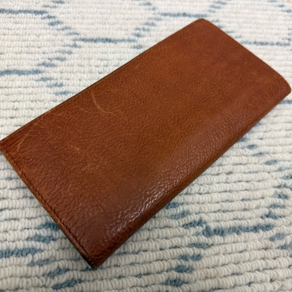 HUNTING WORLD Vintage Unisex Brown Pebbled Logo Embossed Bifold Wallet Italy - Picture 10 of 16